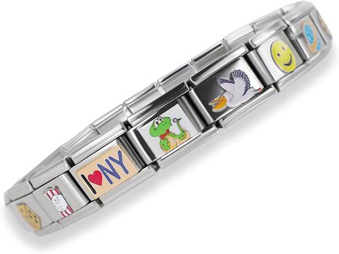 2CUTECHARMZ Stylish Italian Charm Bracelet, 18 charm bracelet with unique designs. 6.9 inches long, interchangeable charms… in Saudi Arabia