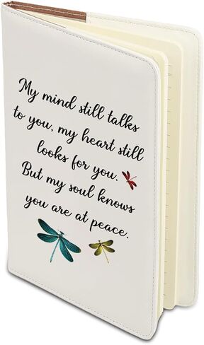 BAUNA Dragonfly Sympathy Gifts For Loss Of Loved One Memorial Gift My Mind Still Talks To You Remembrance Journal Notebook (My mind dragonfly JN) in Saudi Arabia