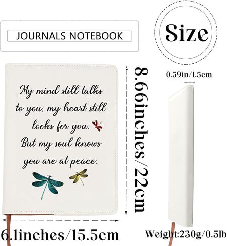 BAUNA Dragonfly Sympathy Gifts For Loss Of Loved One Memorial Gift My Mind Still Talks To You Remembrance Journal Notebook (My mind dragonfly JN) in Saudi Arabia