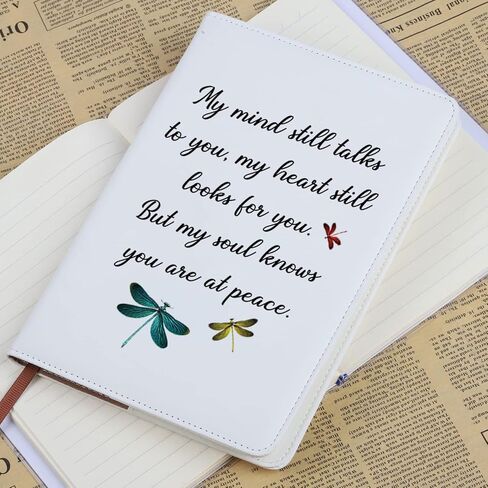 BAUNA Dragonfly Sympathy Gifts For Loss Of Loved One Memorial Gift My Mind Still Talks To You Remembrance Journal Notebook (My mind dragonfly JN) in Saudi Arabia