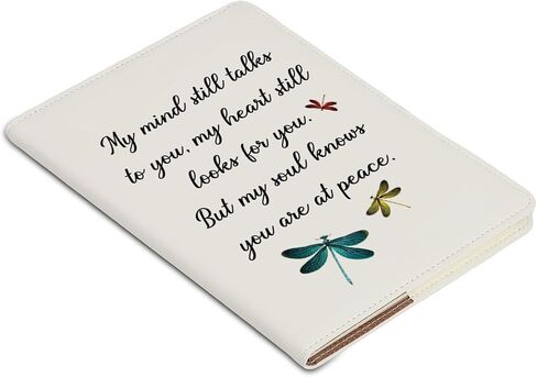 BAUNA Dragonfly Sympathy Gifts For Loss Of Loved One Memorial Gift My Mind Still Talks To You Remembrance Journal Notebook (My mind dragonfly JN) in Saudi Arabia
