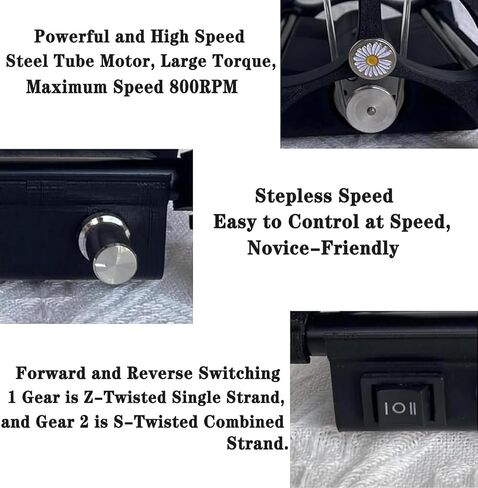 Electric Yarn Winder - Adjustable Speed Spinning Wheel for Knitting, 800rpm Max Speed, Forward/Reverse Switching for Yarn Weaving and Roving Process in Saudi Arabia