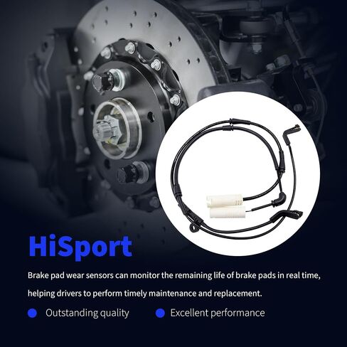 HiSport Front and Rear Disc Brake Pad Wear Sensor Kit - Compatible with BMW 525i, 525xi, 528i, 528xi, 530i, 530xi, 535i, 535xi, 545i, 550i, 645Ci, 650i, M5, M6 Replace 34356789492 34356789493-2 pcs in Saudi Arabia