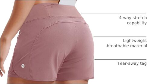 MIER Women's 2 in 1 Running Shorts Athletic High Waisted Workout Tennis Gym Shorts with Liner Zipper Pocket 3" in Kuwait