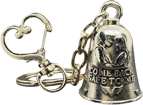Stainless Steel Guardian Bell Keychain – “Come Back Safe to Me" Protective Luck Bell for Motorcycles, Guardian Angel Ride Bell Gift for Riders by Shiney Accessory in Saudi Arabia