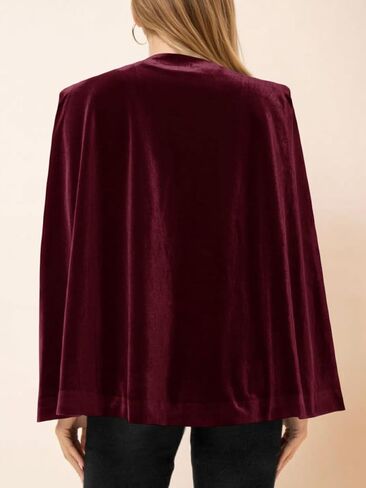 Cicy Bell Women's Velvet Cape Blazer Jackets Casual Split Long Sleeve Open Front Coat in Saudi Arabia
