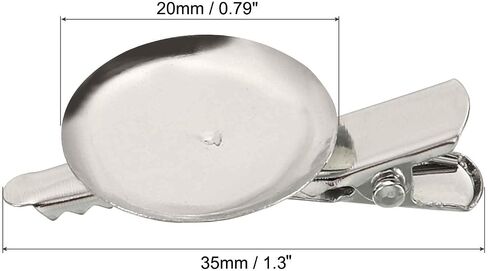 MECCANIXITY Brooch Clasp Clip Pins Disc Base 30mm Blank Round Trays for ID Badges Name Cards Tags DIY Craft, Silver Tone, 20pcs in Saudi Arabia