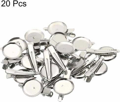 MECCANIXITY Brooch Clasp Clip Pins Disc Base 30mm Blank Round Trays for ID Badges Name Cards Tags DIY Craft, Silver Tone, 20pcs in Saudi Arabia