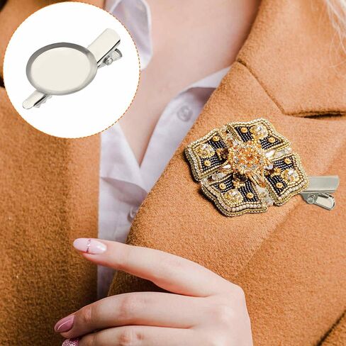 MECCANIXITY Brooch Clasp Clip Pins Disc Base 30mm Blank Round Trays for ID Badges Name Cards Tags DIY Craft, Silver Tone, 20pcs in Saudi Arabia