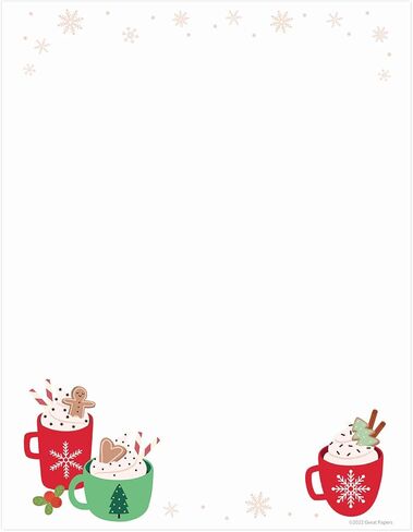 Jolly Gnomes Holiday Letterhead / 50 Sheets / 8.5" x 11" Modern Elf Christmas Paper/Decorative Gnome Stationery in Saudi Arabia