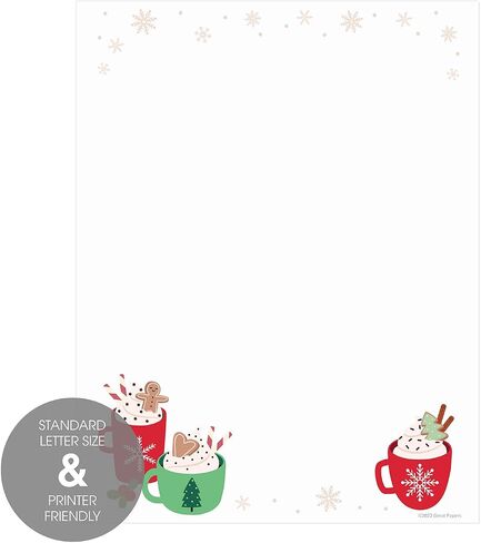 Jolly Gnomes Holiday Letterhead / 50 Sheets / 8.5" x 11" Modern Elf Christmas Paper/Decorative Gnome Stationery in Saudi Arabia