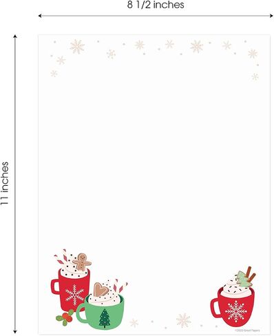 Jolly Gnomes Holiday Letterhead / 50 Sheets / 8.5" x 11" Modern Elf Christmas Paper/Decorative Gnome Stationery in Saudi Arabia