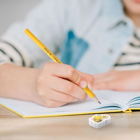 50 مجموعة من هدايا النحل، أقلام رصاص ملهمة وممحاة وبطاقات إيجابية مضحكة، عملية جائزة عيد الميلاد، مكتب المعلمين، فريق عيد الميلاد، هدايا حفلات نحل العسل in Kuwait