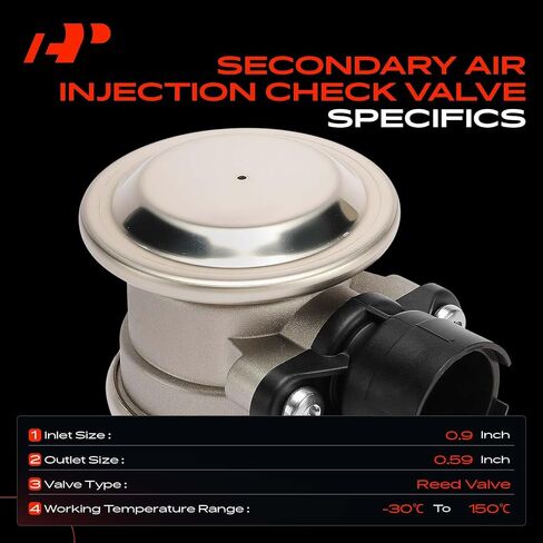 صمام فحص حقن الهواء الثانوي A-Premium متوافق مع Volkswagen Jetta 2000-2005، Golf 2000-2006 & Audi TT 2000-2006، TT Quattro 2000-2002، 1.8L، صمام التحكم في فحص مضخة الهواء مع حشية in Kuwait