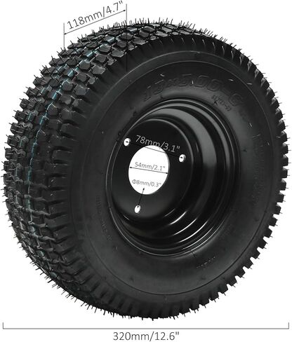 إطار بدون أنبوب 13x5.00-6 ATV، إطار وحافة عجلة 13x5-6 13x5x6، لدراجة Go Kart ATV Buggy الصغيرة وجزازة العشب والشاحنات اليدوية وشاحنات نفخ الثلج، مع محاور عجلات خلفية 23T in Kuwait