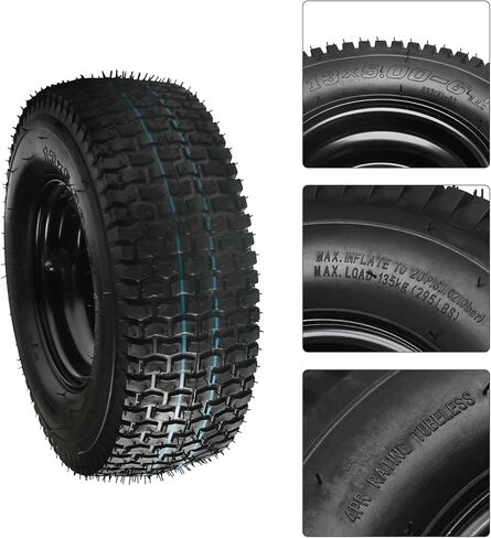 إطار بدون أنبوب 13x5.00-6 ATV، إطار وحافة عجلة 13x5-6 13x5x6، لدراجة Go Kart ATV Buggy الصغيرة وجزازة العشب والشاحنات اليدوية وشاحنات نفخ الثلج، مع محاور عجلات خلفية 23T in Kuwait