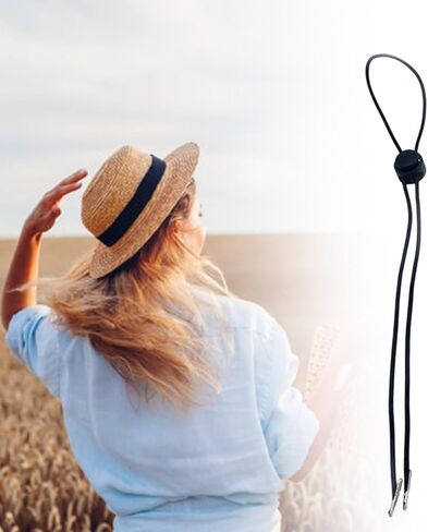 Pack of 10 Black Elastic Hat Chin Cord Adjustable Removable Strap with Spring in Saudi Arabia