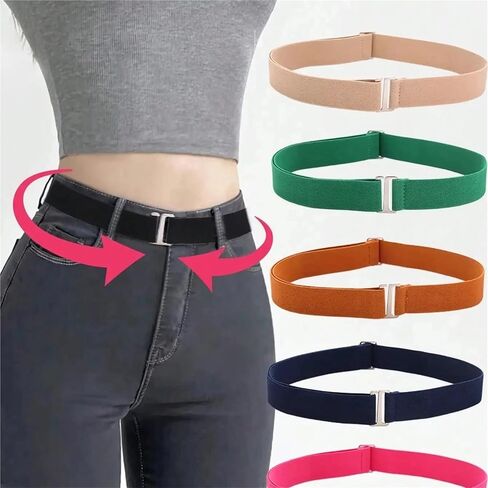 1pc Women's Elastic Comfortable & Adjustable One-Size Anti-Slip Pants Belt, Fits Most in Saudi Arabia