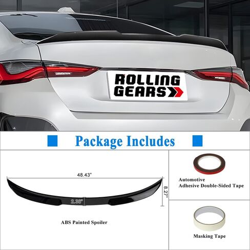 Trunk Spoiler Wing Compatible with 2021-2024 BMW 4 Series G26 4D Gran Coupe and G26 i4 Spoiler, Carbon Fiber Hydro-Dipping (MF Type) in Kuwait