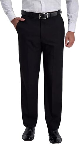 Mens Classic Fit Flat Front Hidden Expandable Waist Dress Pants No Iron Suit Pants in Kuwait
