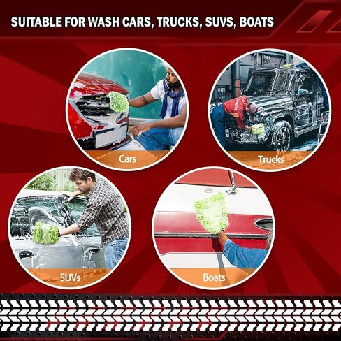 1PK Microfiber Cleaning Cloth, 6.7''X10.24'' Premium Car Wash Mitt, Green Washing Gloves With Lint Free & Scratch Free in Saudi Arabia