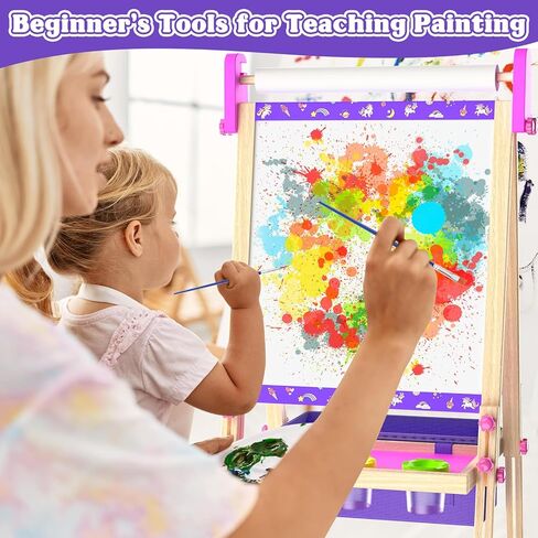 Art Easel for Kids 4-8,Kids Easel with Paper Roll and Art Supplies,Toddler Toys Ages for 5-7,Toddler Drawing Board Learning Eductional Toys for 4 5 6 7 8 Year Old Boy Girls Birthdays Gifts in Saudi Arabia