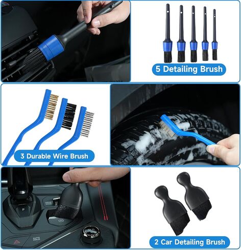 36Pcs Car Detailing Kit, Car Detailing Brush Set, Car Cleaning Kit, Auto Detailing Tools for Interior Exterior Wheels, Professional Car Wash Accessories with Windshield Cleaning Tool and Storage Box in Saudi Arabia