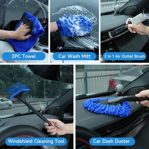 36Pcs Car Detailing Kit, Car Detailing Brush Set, Car Cleaning Kit, Auto Detailing Tools for Interior Exterior Wheels, Professional Car Wash Accessories with Windshield Cleaning Tool and Storage Box in Saudi Arabia