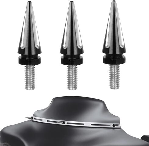 Motorcycle Windshield Fairing Bolts Screws Kits Fits for Harley Davidson Electra Glide, Street Glide, Ultra Classic, Ultra Limited, Tri Glide 1996-2013 (Black&Chrome, 3Pcs) in Saudi Arabia