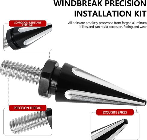 Motorcycle Windshield Fairing Bolts Screws Kits Fits for Harley Davidson Electra Glide, Street Glide, Ultra Classic, Ultra Limited, Tri Glide 1996-2013 (Black&Chrome, 3Pcs) in Saudi Arabia