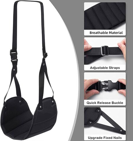 Airplane Footrest Hammock - Adjustable Travel Foot Rest for Long Flights & Office Use - Fits All Airlines (Black) in Saudi Arabia