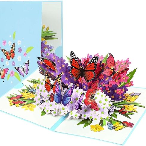Butterflies in Nature Pop Up Card - 3D Butterfly Card for Wife, Husband, Girlfriend, Mom, Dad, Mother, Father (Birthday,Get Well, Thank You) in Saudi Arabia
