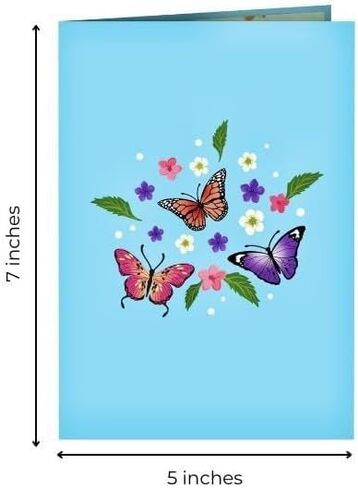 Butterflies in Nature Pop Up Card - 3D Butterfly Card for Wife, Husband, Girlfriend, Mom, Dad, Mother, Father (Birthday,Get Well, Thank You) in Saudi Arabia