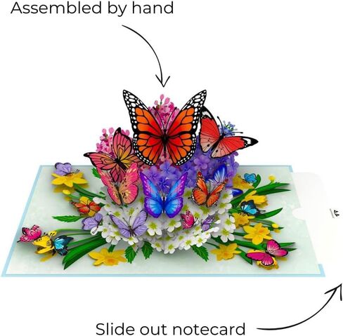Butterflies in Nature Pop Up Card - 3D Butterfly Card for Wife, Husband, Girlfriend, Mom, Dad, Mother, Father (Birthday,Get Well, Thank You) in Saudi Arabia