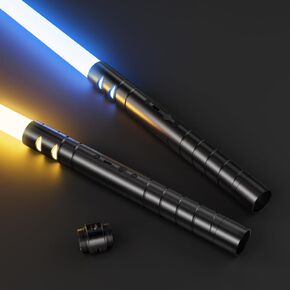 jvmusaber Lightsaber,Metal Hilt Force Fx Dueling Double Light Saber,Rechargeable 2-in-1 Real 15 Colors Length 40 inches,Suitable Toys for Adults and Kids,Christmas Day, Birthday Gifts, Black in Kuwait