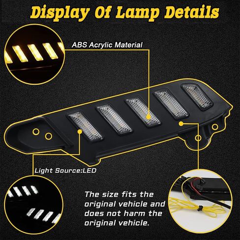 Generic 2x DRL لـ Tacoma 2016-2022 LED ضوء النهار الجري المصابيح الأمامية أضواء LED بيضاء وصفراء in Kuwait