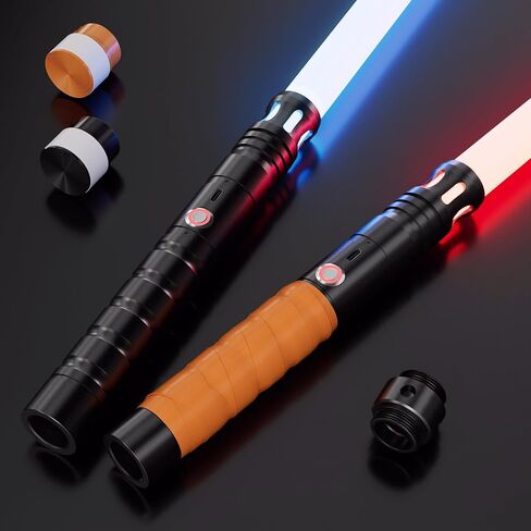 jvmusaber Lightsaber,Metal Hilt Force Fx Dueling Double Light Saber,Rechargeable 2-in-1 Real 15 Colors Length 40 inches,Suitable Toys for Adults and Kids,Christmas Day, Birthday Gifts, Black in Kuwait