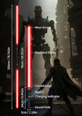 jvmusaber Lightsaber,Metal Hilt Force Fx Dueling Double Light Saber,Rechargeable 2-in-1 Real 15 Colors Length 40 inches,Suitable Toys for Adults and Kids,Christmas Day, Birthday Gifts, Black in Kuwait