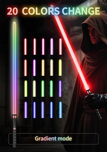 jvmusaber Lightsaber,Metal Hilt Force Fx Dueling Double Light Saber,Rechargeable 2-in-1 Real 15 Colors Length 40 inches,Suitable Toys for Adults and Kids,Christmas Day, Birthday Gifts, Black in Kuwait