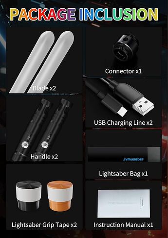 jvmusaber Lightsaber,Metal Hilt Force Fx Dueling Double Light Saber,Rechargeable 2-in-1 Real 15 Colors Length 40 inches,Suitable Toys for Adults and Kids,Christmas Day, Birthday Gifts, Black in Kuwait