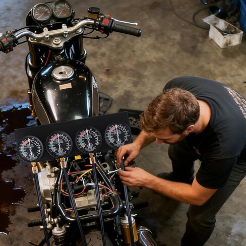 Carburetor Vacuum Gauge - Motorcycle Carburetor Adjust Kit | Vacuum Carb Synchronizer Kit - for Highway Commuting Garage Outdoor Workshop Touring Road in Saudi Arabia