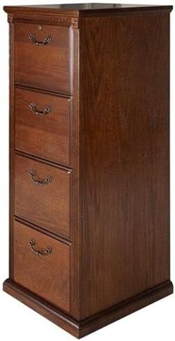 خزانة ملفات عمودية خشبية مقاس 24.5 بوصة من BOWERY HILL مع درجين للملفات بحجم حرف/قانوني، ودرج علوي قابل للقفل، للمكتب الصغير أو المكتب المنزلي بلمسة نهائية من خشب البلوط، درجة تجارية، تم تجميعها مسبقًا in Kuwait