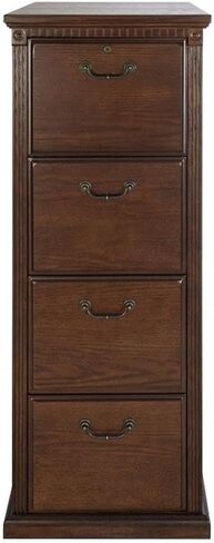 خزانة ملفات عمودية خشبية مقاس 24.5 بوصة من BOWERY HILL مع درجين للملفات بحجم حرف/قانوني، ودرج علوي قابل للقفل، للمكتب الصغير أو المكتب المنزلي بلمسة نهائية من خشب البلوط، درجة تجارية، تم تجميعها مسبقًا in Kuwait