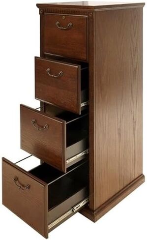 خزانة ملفات عمودية خشبية مقاس 24.5 بوصة من BOWERY HILL مع درجين للملفات بحجم حرف/قانوني، ودرج علوي قابل للقفل، للمكتب الصغير أو المكتب المنزلي بلمسة نهائية من خشب البلوط، درجة تجارية، تم تجميعها مسبقًا in Kuwait