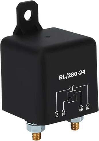 مرحل طاقة السيارات الثقيلة RL/280-24، 24 فولت 200 أمبير تيار مستمر، أسود، مرحل بدء معتمد من CE للتطبيقات الحالية العالية (100 أمبير 24 فولت) in Kuwait