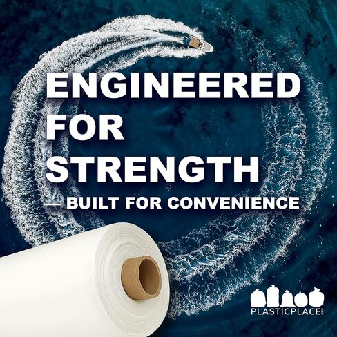 Plasticplace Boat Shrink Wrap – 17’ x 25’ White 7 Mil Marine Plastic Film – Heat Gun Shrink Wrap for Boats, Jet Skis, Equipment – UV-Resistant Plastic Wrap for Storage & Moving – 1 Roll with Core in Saudi Arabia