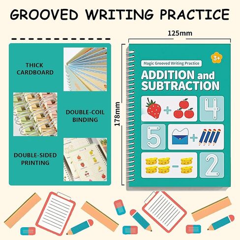 Tracetrek Workbook, Trace Trek Workbook Set - Magic Grooved Writting Practice, Reusable Grooved Handwriting Workbooks, Letter and Number Tracing Book (1pc) in Saudi Arabia