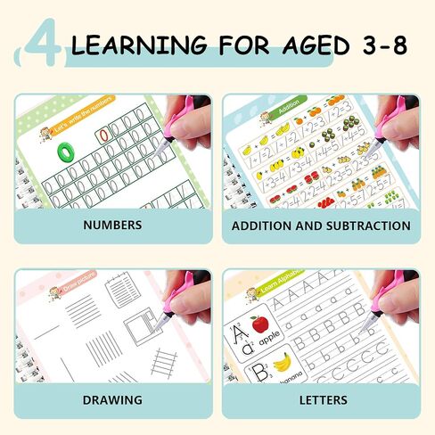 Tracetrek Workbook, Trace Trek Workbook Set - Magic Grooved Writting Practice, Reusable Grooved Handwriting Workbooks, Letter and Number Tracing Book (1pc) in Saudi Arabia