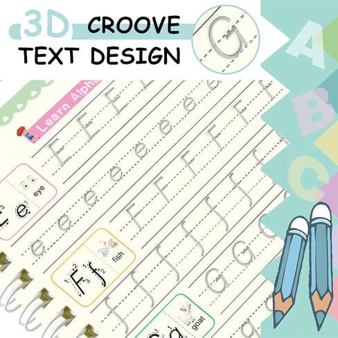 Tracetrek Workbook, Trace Trek Workbook Set - Magic Grooved Writting Practice, Reusable Grooved Handwriting Workbooks, Letter and Number Tracing Book (1pc) in Saudi Arabia
