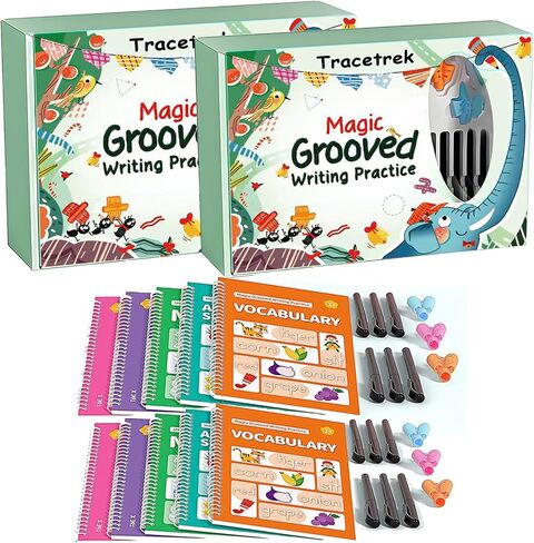 Tracetrek Workbook, Trace Trek Workbook Set - Magic Grooved Writting Practice, Reusable Grooved Handwriting Workbooks, Letter and Number Tracing Book (1pc) in Saudi Arabia